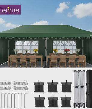 LOEFME 3x6m Pop-Up Partytent Gazebo - Waterdicht, Winddicht met 6 Zijwanden & UV Bescherming