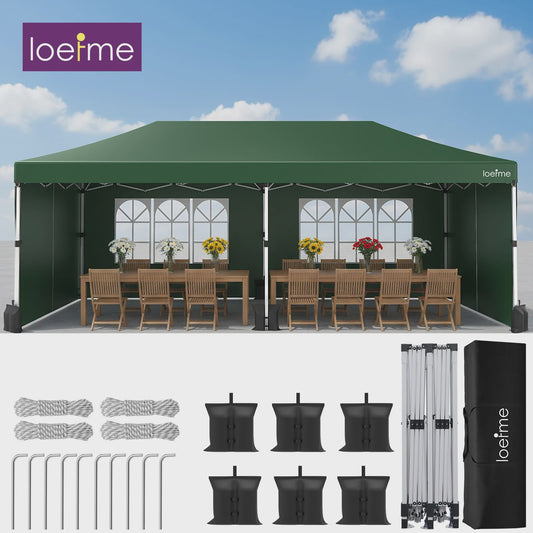 LOEFME 3x6m Pop-Up Partytent Gazebo - Waterdicht, Winddicht met 6 Zijwanden & UV Bescherming
