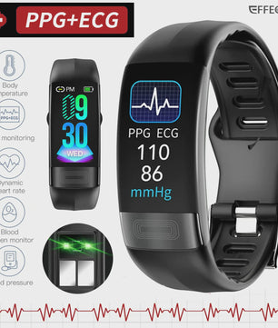 Smartwatch met EKG, PPG, SpO2, Bloeddruk & Temperatuurmeting - Gezondheidstracker