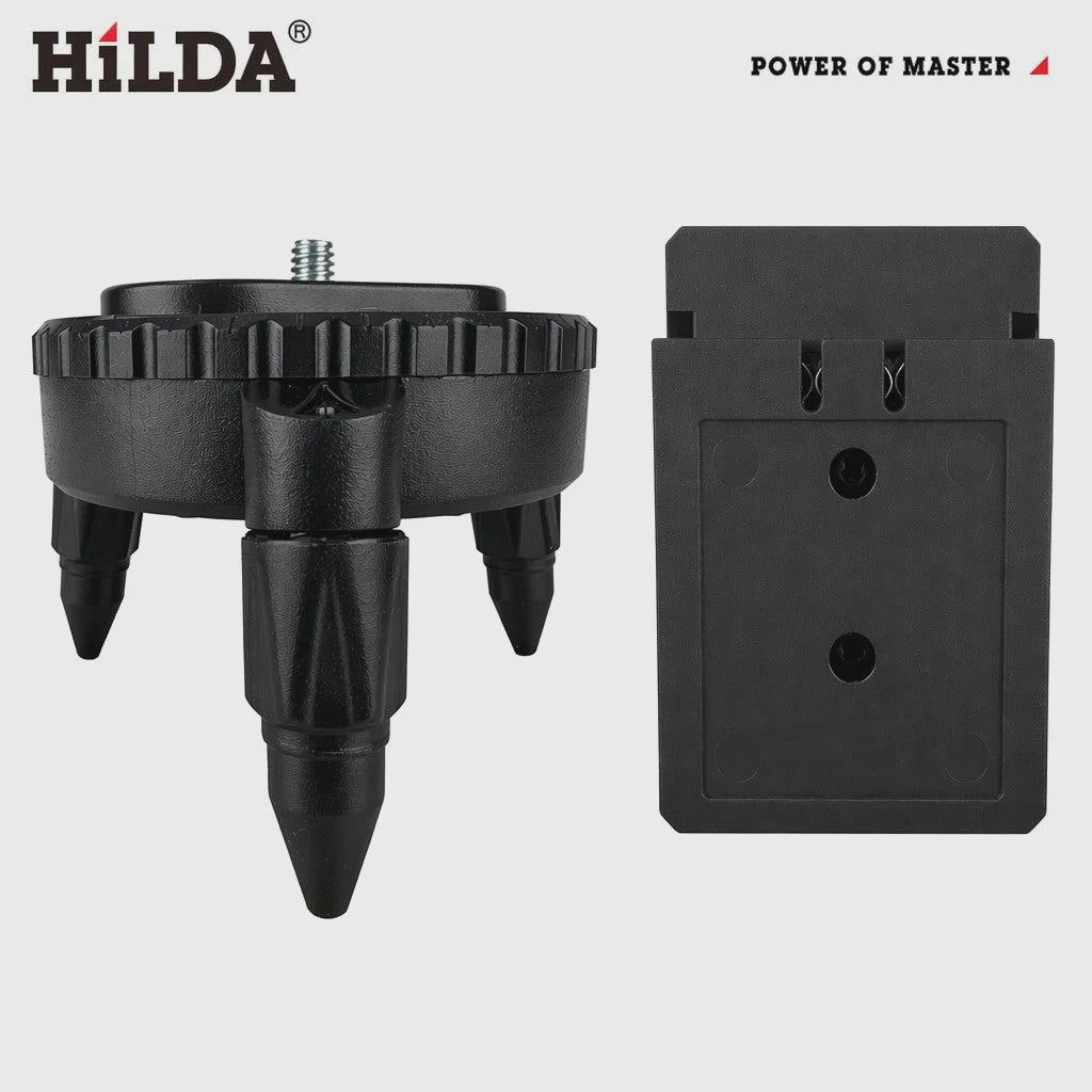 HILDA Laser Waterpas Accessoires: Roterende Statiefbasis & Batterijhouder