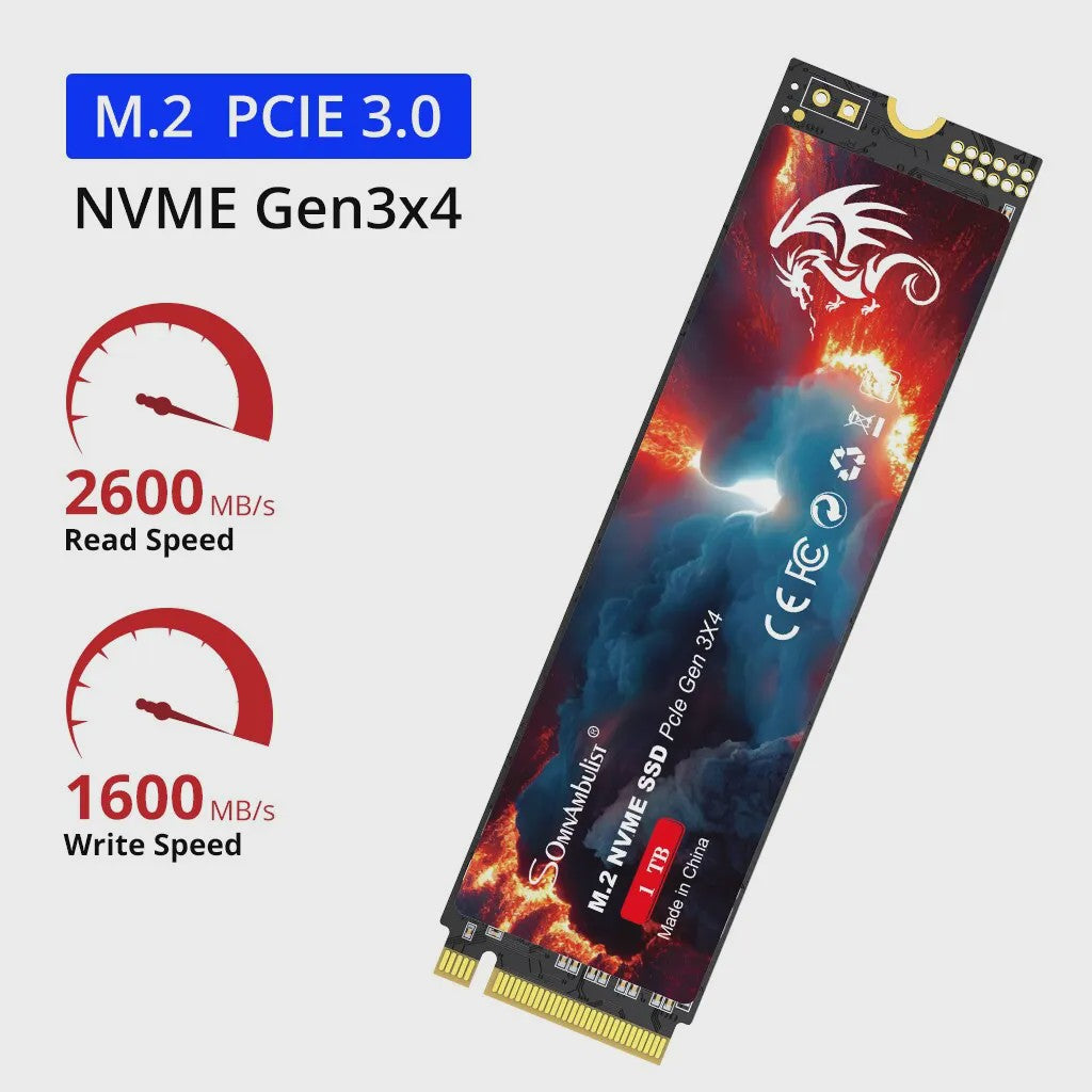 SomnAmbulist M.2 NVMe SSD 128GB-1TB PCIe 3.0 - Snel en Betrouwbaar