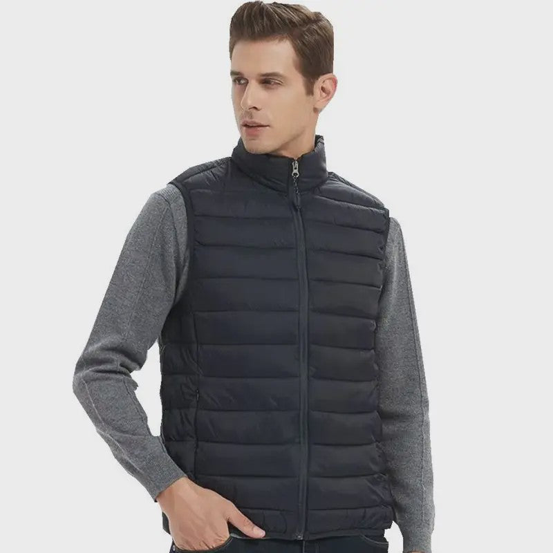 Heren Gevoerd Gilet met Opstaande Kraag - Stijlvol en Warm Winter Vest