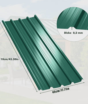 12x Golfplaten Metaal - Gecoat Staal 0.23mm Dik - Roestbestendig Dakbedekking voor Carport