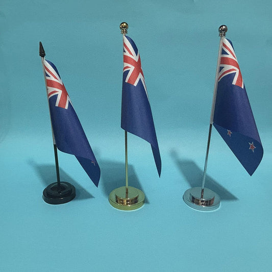 Nieuw-Zeeland Bureauvlag 14x21cm Polyester - Officiële Nationale Vlag