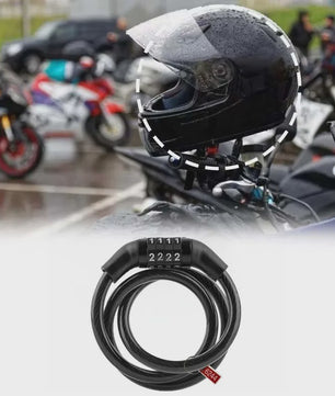4-Cijferig Kabelslot: Veilig Anti-diefstal Slot voor Motor, Fiets & Helm