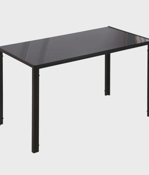 HOMCOM Rechthoekige Eettafel voor 4 Personen - 120x60x75 cm - Keukentafel met Gehard Glazenblad en Stalen Poten
