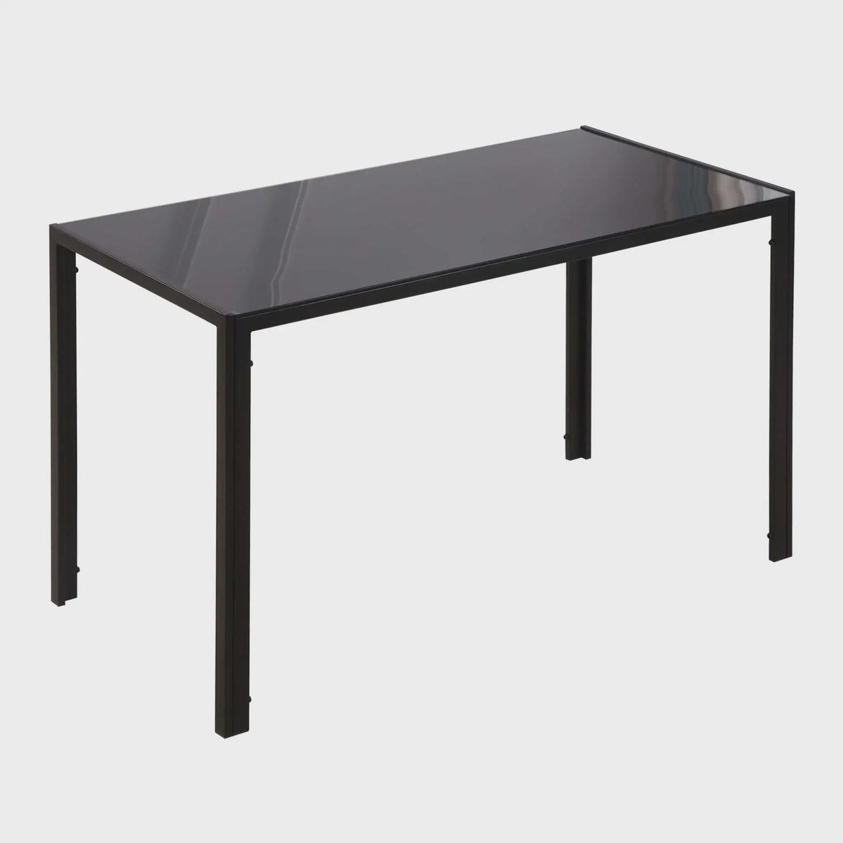 HOMCOM Rechthoekige Eettafel voor 4 Personen - 120x60x75 cm - Keukentafel met Gehard Glazenblad en Stalen Poten