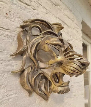 3D Leeuwenkop Wanddecoratie - Resin Ambachtelijk Ornament