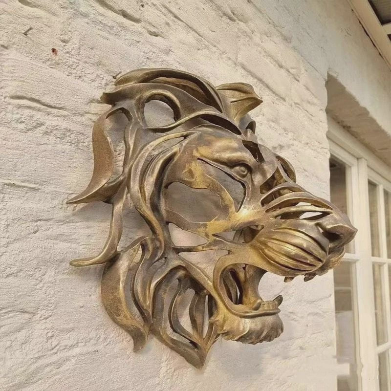 3D Leeuwenkop Wanddecoratie - Resin Ambachtelijk Ornament
