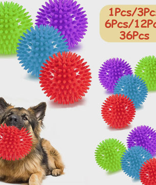 Hondenballen met Piepje - Spiky Speelgoed Ballen voor Tandverzorging en Plezier - Set van 36