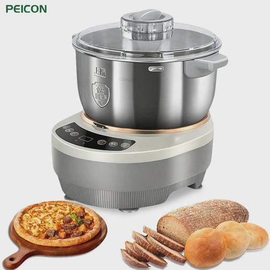 7L RVS Deegmixer met Rijsmogelijkheid - Krachtige Deegkneder voor Brood & Pizza