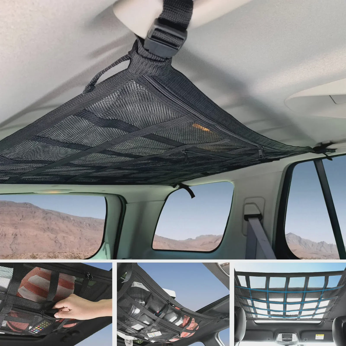 Universele Dak Opbergnet voor Auto - 90x65cm - Anti-doorzakken - Organiseer Bagage in SUV/Van