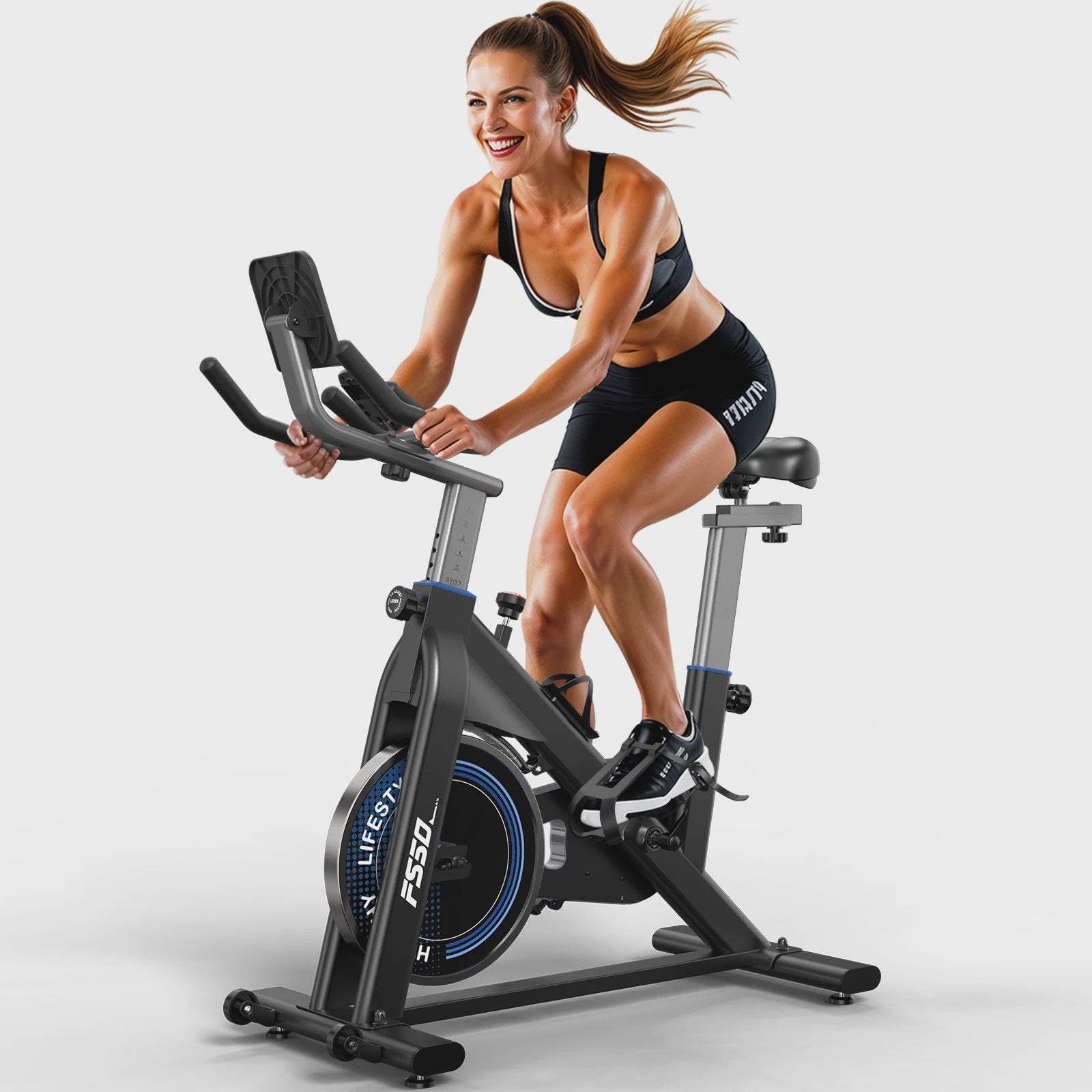 Fysiq Hometrainer Fiets met 300 Watt Weerstand & 4-Weg Verstelbaar Ergometer