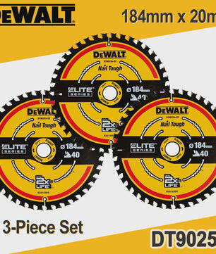 DeWalt DT90259-QZ Houtzaagblad 184mm x 20mm, 40T - Robuust Cirkelzaagblad voor Constructie