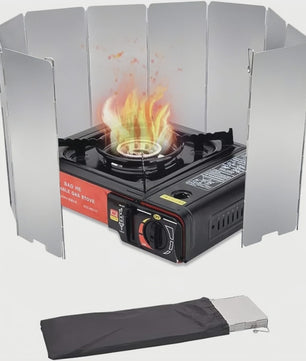 Opvouwbaar Aluminium Camping Gasfornuis Windscherm met Opbergzak