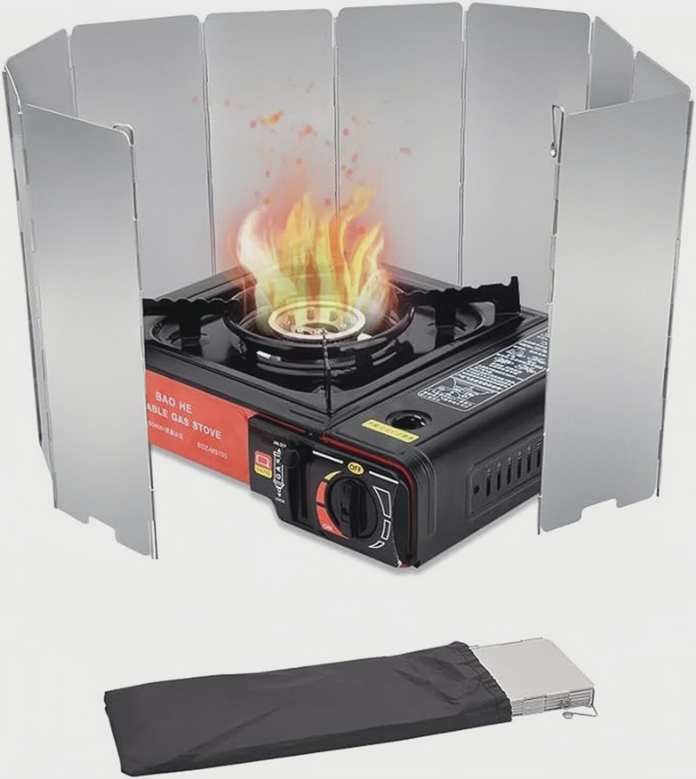 Opvouwbaar Aluminium Camping Gasfornuis Windscherm met Opbergzak