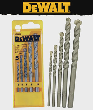 DeWalt DT6952 Steenboor Set 5-delig | Maten 4, 5, 6, 8, 10 mm | Duurzaam & Multifunctioneel