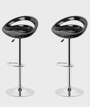 Set van 2 Barkrukken met Rugleuning - In Hoogte Verstelbaar - Modern Design