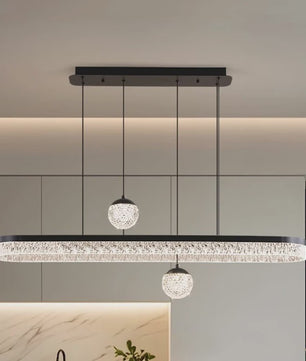 Moderne LED Plafondlamp Hanglamp Ovaal met Kristaldecoratie - Sfeervol Licht voor Woon- en Eetkamer