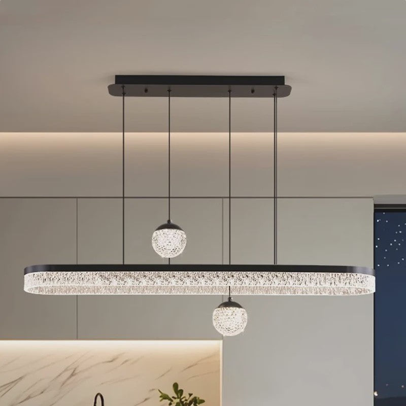 Moderne LED Plafondlamp Hanglamp Ovaal met Kristaldecoratie - Sfeervol Licht voor Woon- en Eetkamer