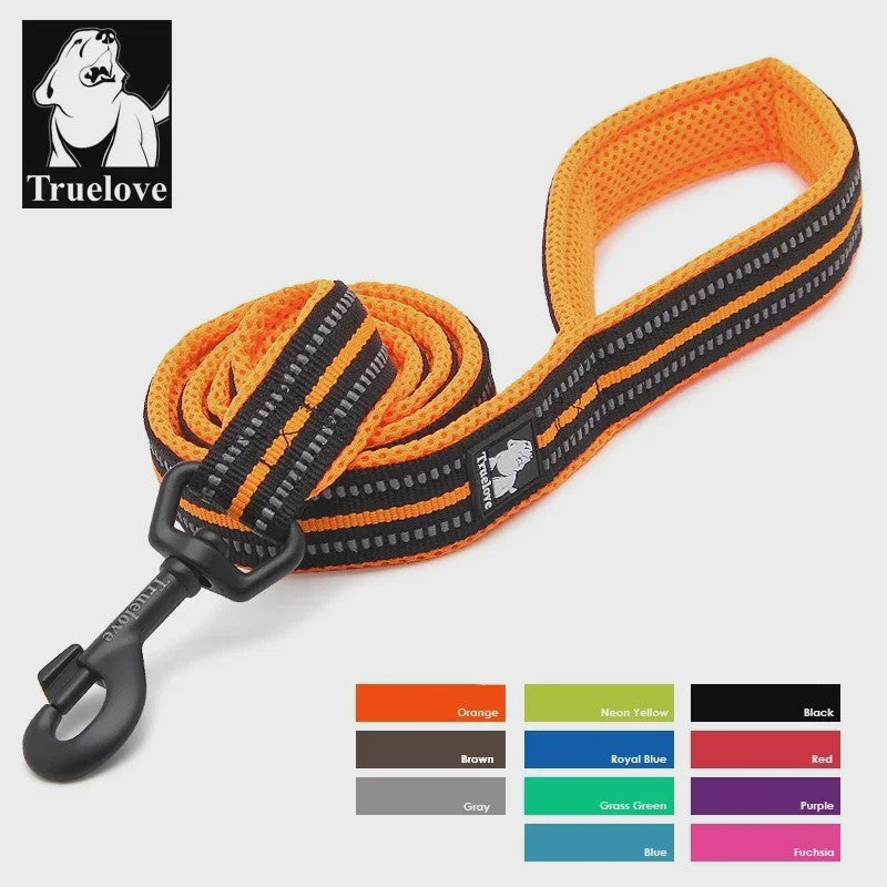 Truelove Zachte Hondenriem 200cm - Reflecterend Nylon Mesh, Gevoerd, voor Puppy tot Grote Hond/Kat