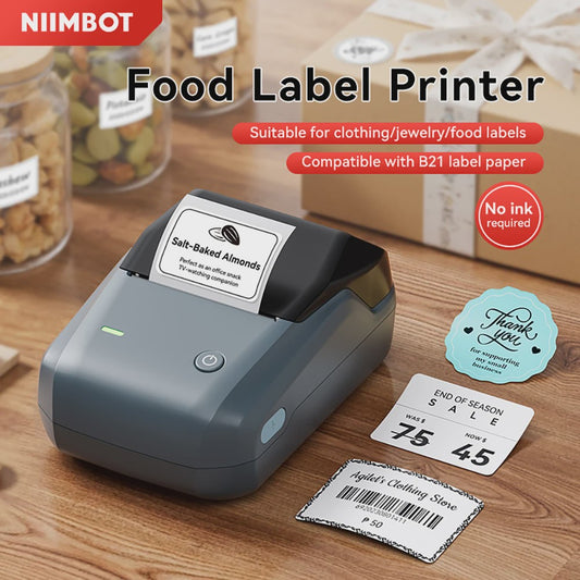 Niimbot B1 Draadloze Thermische Labelprinter - Ideaal voor Kleine Bedrijven, Huis & Cadeaus