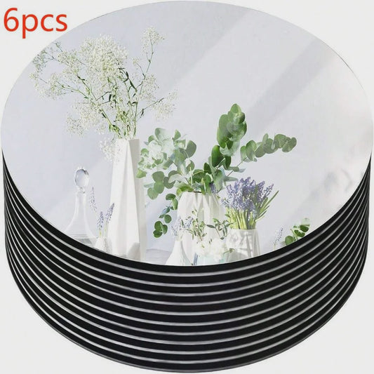 Set van 6 Ronde Acryl Spiegel Schijven - Decoratieve Tafel & Wanddecoratie