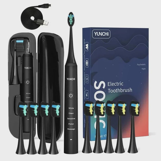 Sonische Elektrische Tandenborstel Oplaadbaar IPX7 Waterdicht met 5 standen, Timer & Reiskoffer