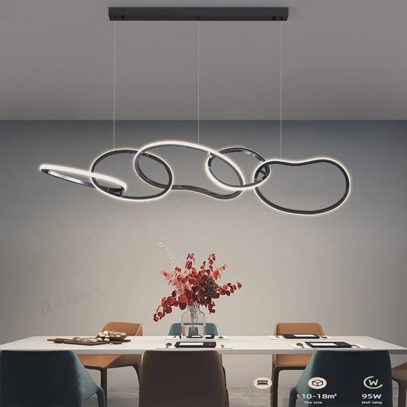 Moderne LED Plafondlamp Ring Design - Dimbare Hanglamp voor Woonkamer & Eetkamer