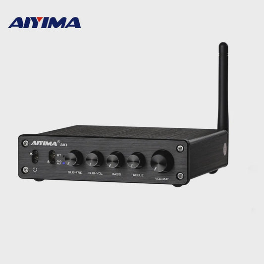 AIYIMA A03 2.1 Bluetooth HiFi Versterker TPA3116D2 Digitale Audio Versterker 50W x 2 + 100W Subwoofer