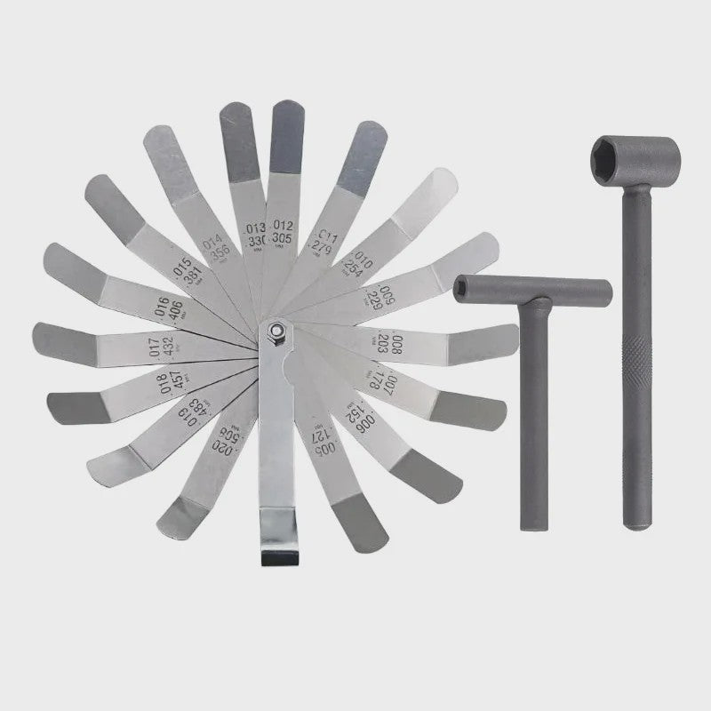 Motorfiets Klepstelgereedschap Set met 16-Blads Voelermaat & T-Sleutels