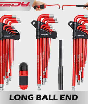 SEDY 30-delige Inbussleutel & Torx Set: Lange Arm, Balhoofd, T-handgreep & Verlengstukken