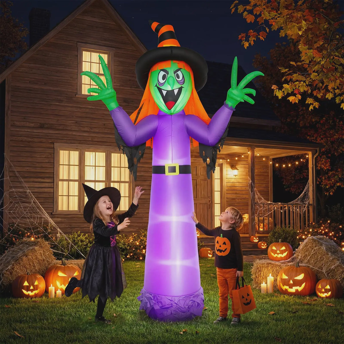 Opblaasbare Halloween Heks 360cm - Grote Tuindecoratie met Verlichting