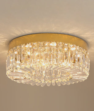 Luxe Kristallen Plafondlamp Goud - Moderne LED Verlichting voor Woonkamer (Ø 40/50cm)