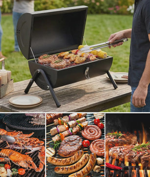 Draagbare Houtskool BBQ Grill - Compacte Barbecue voor Camping & Outdoor