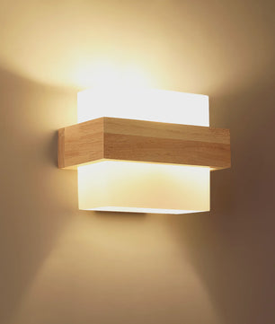 Nordische Houten Wandlamp - E27 Fitting, Natuurlijk Hout Design