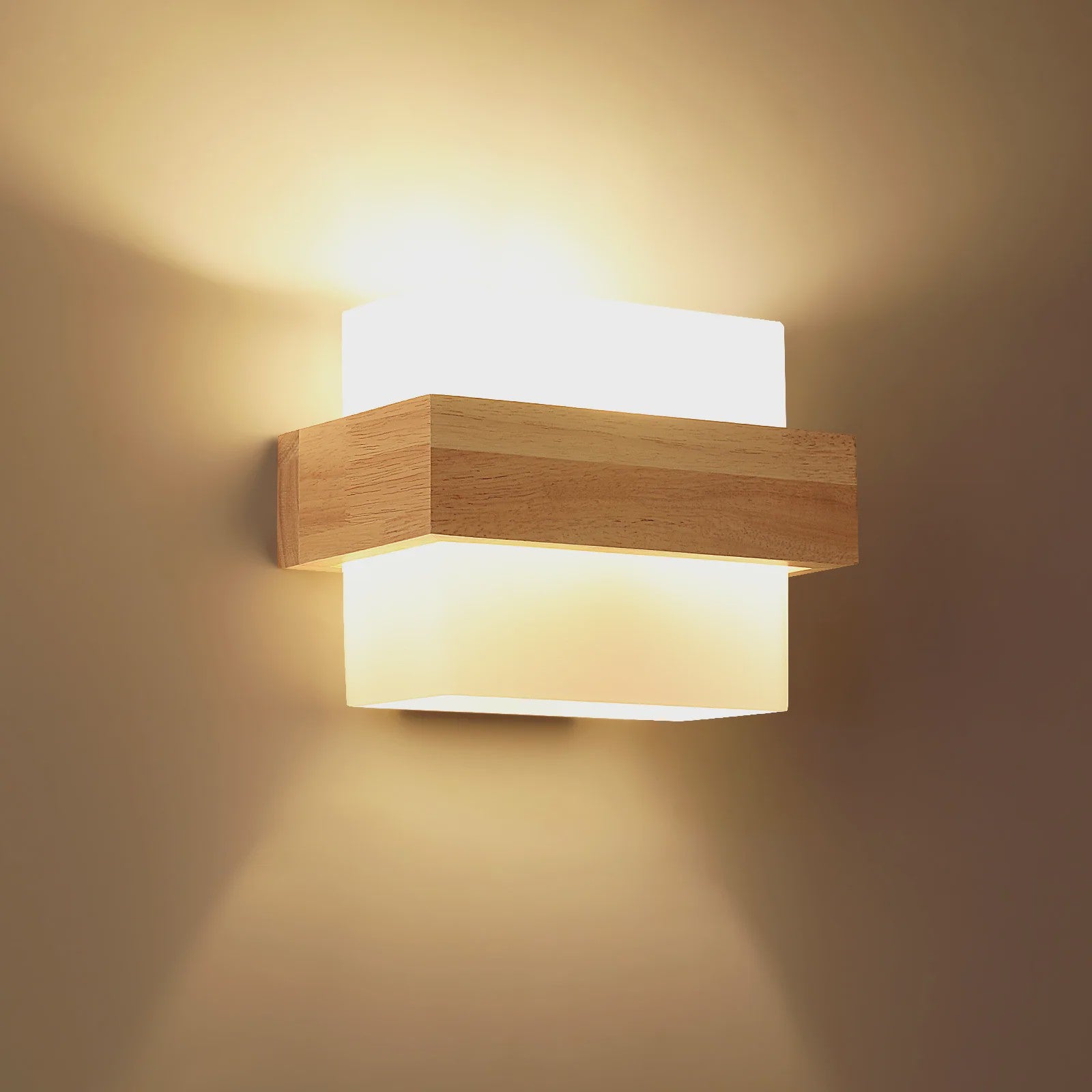 Nordische Houten Wandlamp - E27 Fitting, Natuurlijk Hout Design