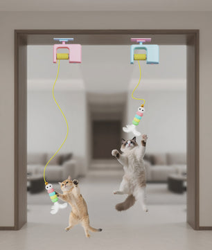 Interactief Katten Speelgoed: Automatische Yoyo Bal met Hangende Deur