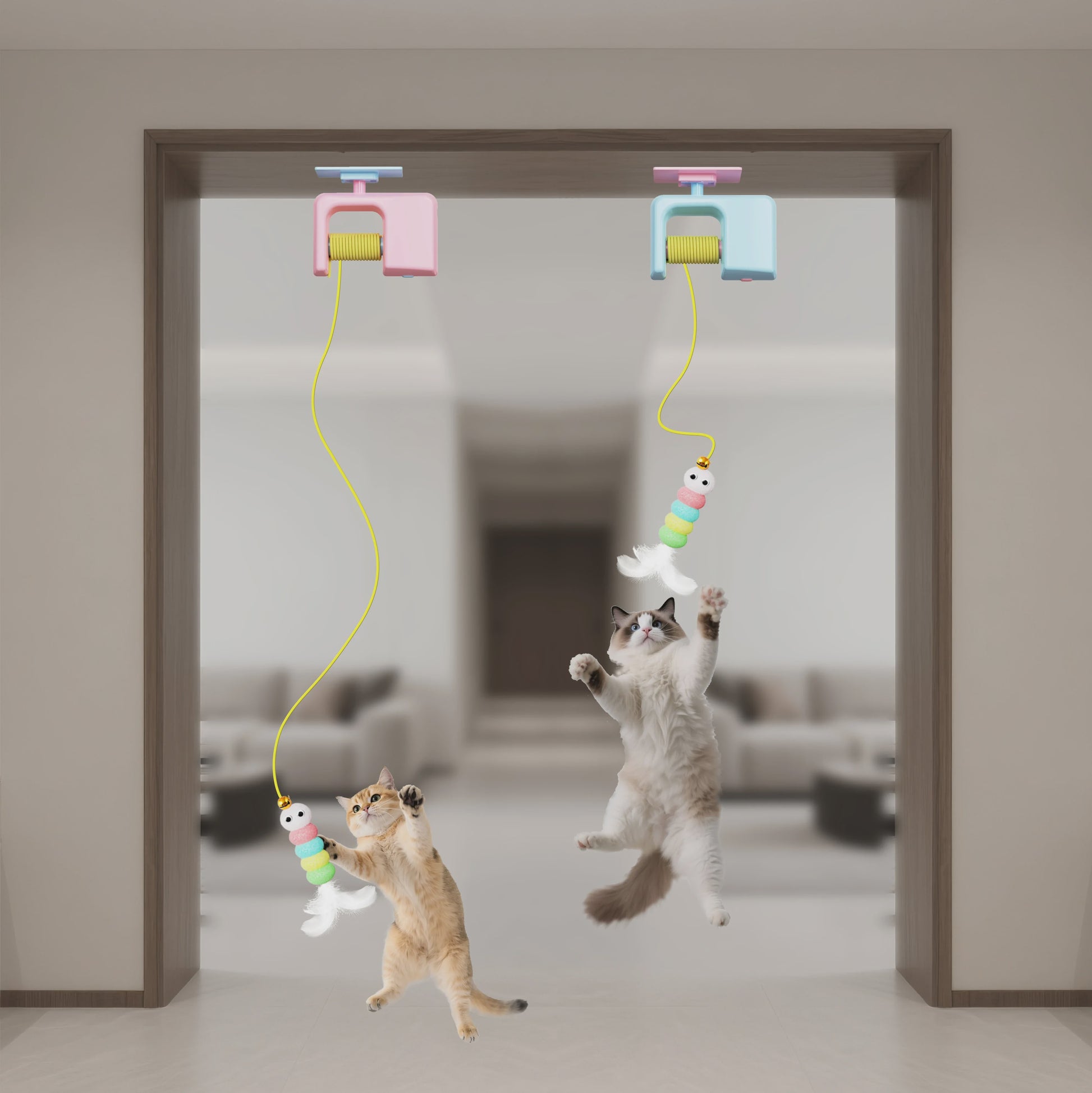 Interactief Katten Speelgoed: Automatische Yoyo Bal met Hangende Deur