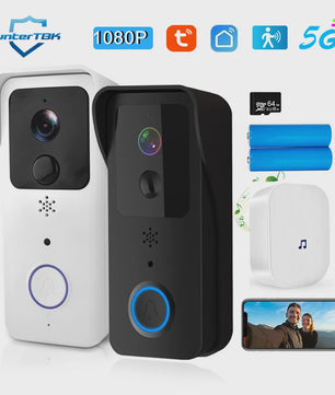 Slimme WiFi Video Deurbel met 1080P Camera, Tweeweg Audio & Nachtzicht - Tuya App