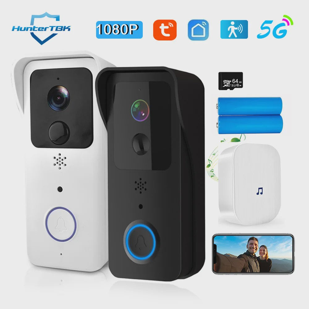 Slimme WiFi Video Deurbel met 1080P Camera, Tweeweg Audio & Nachtzicht - Tuya App