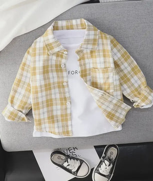 Lange Mouwen Jongens Shirt in Plaid Katoen - Perfect voor de Lente (1-4 Jaar)