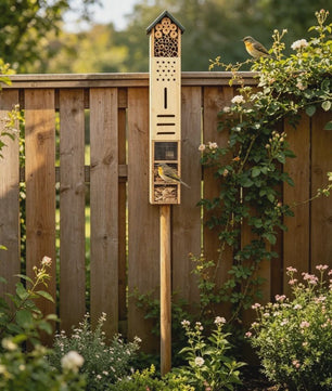 Houten Insectenhotel 150cm - Multifunctioneel & Rustiek Tuindecoratie voor Nuttige Insecten