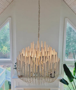 Nordic LogBranch Kroonluchter - Stijlvolle Hanglamp voor Woonkamer, Eetkamer, Bar, Slaapkamer & Villa