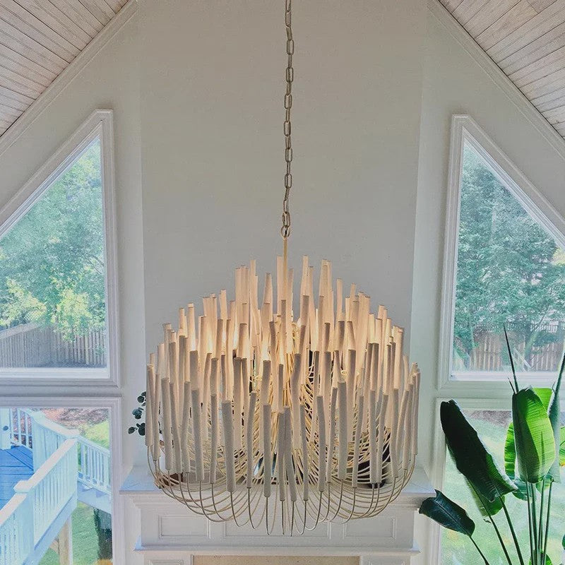 Nordic LogBranch Kroonluchter - Stijlvolle Hanglamp voor Woonkamer, Eetkamer, Bar, Slaapkamer & Villa