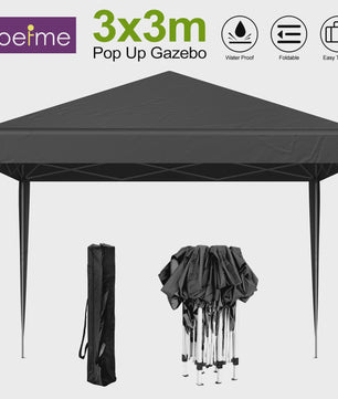 3x3m Pop-Up Gazebo Partytent - Waterdicht, UV-beschermend & Draagbaar