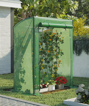 Kleine Folie Kas voor Tomaten en Planten - 128x70x170 cm met Roldeur