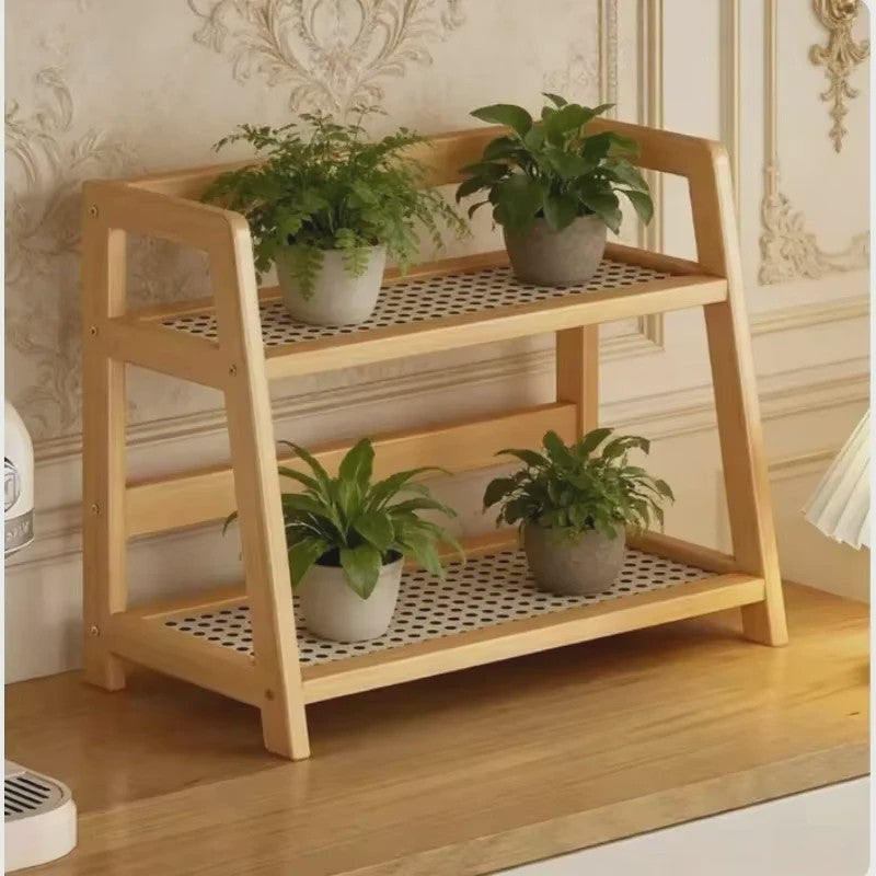 2-Laags Bamboe Opbergrek - Stijlvolle Organizer voor Keuken, Tafel & Appartement