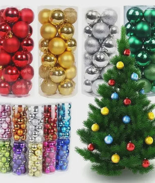24x Kerstballen Set - 3/4/6cm - Multicolor & Glitter - Kerstboom Decoratie