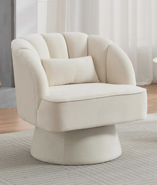 Draaibare Fluweel Lounge Fauteuil met 360° Rotatie - Comfortabele Leesstoel